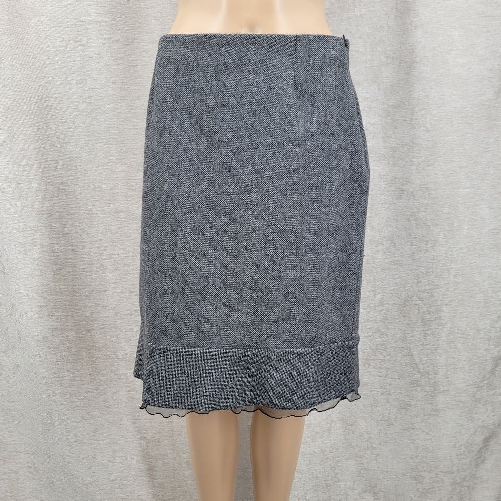 Willi Smith Italian Wool Cashmere Blend Gray Pencil Skirt